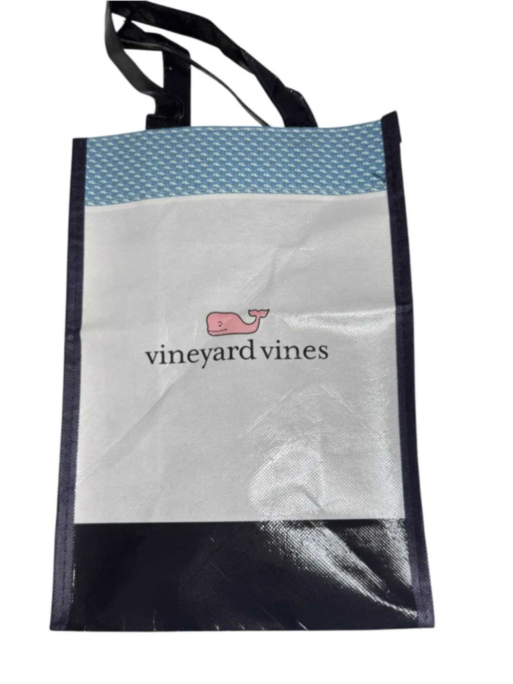 Vineyard Vines Reusable Small Tote Bag in White & Blue